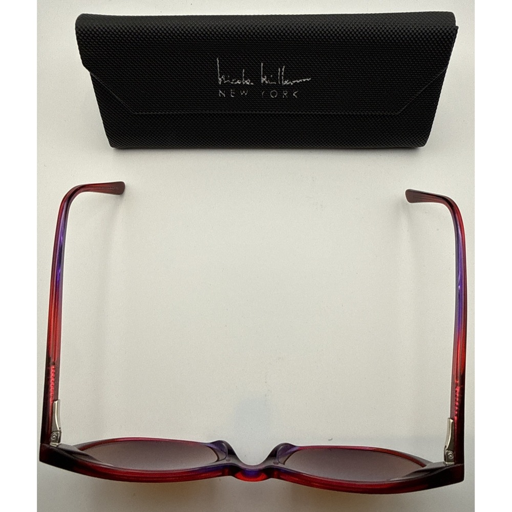 AUTHENTIC NICOLE MILLER "CALYER" Burgandy Sunglasses 55mm 17 140 & Travel Case - Picture 5 of 9